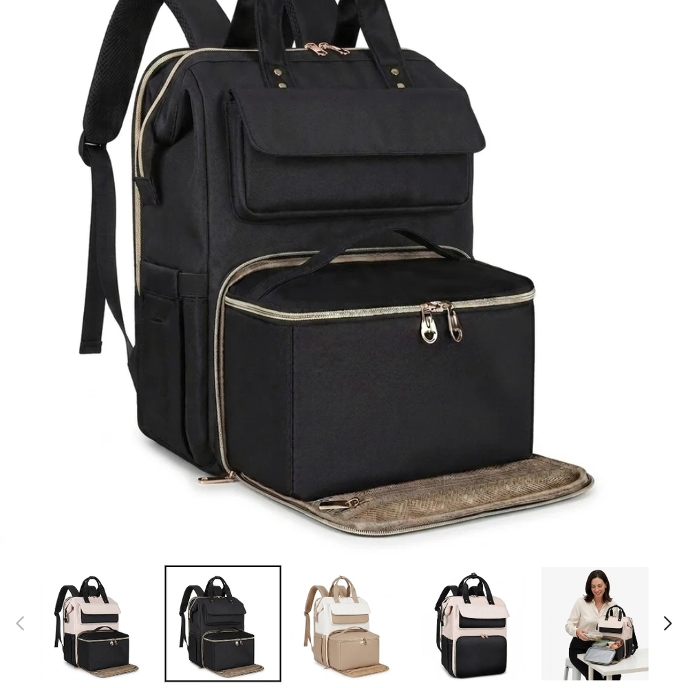 Black Insulated Multi-Compartment Women’s Backpack